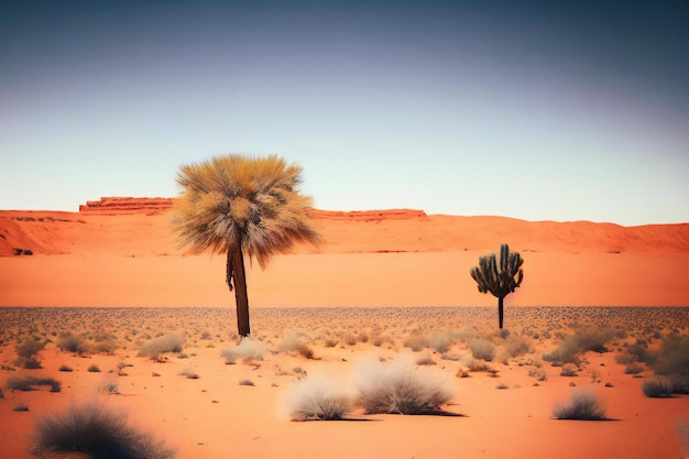 A lone tree in the middle of a desert