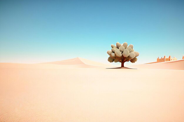 A lone tree in the middle of a desert