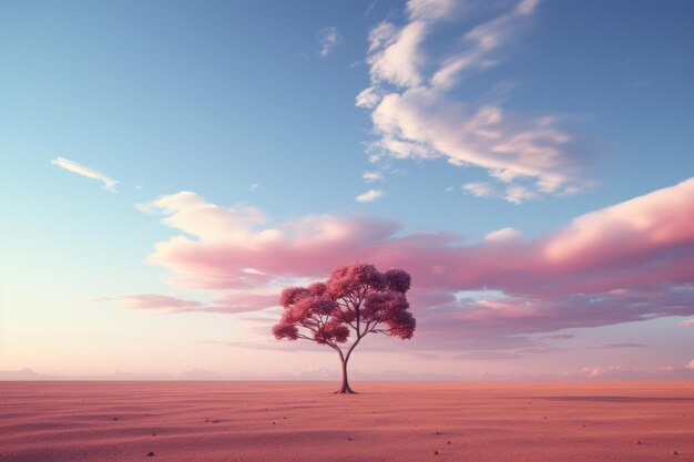 A lone tree in the middle of a desert