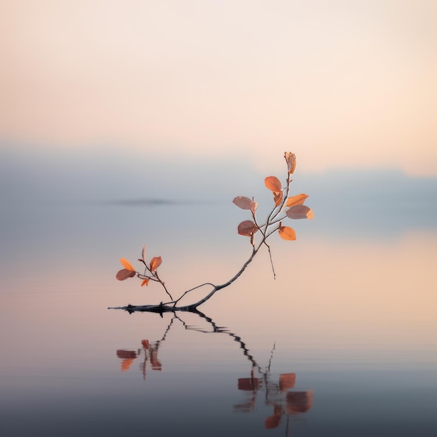 A lone tree in the middle of a lake