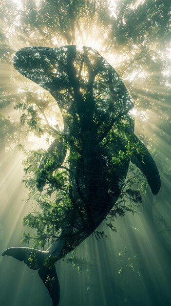 Lone Tree Standing in Ocean