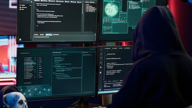 Lone wolf hacker in geheime schuilplaats probeert online activiteit te verbergen
