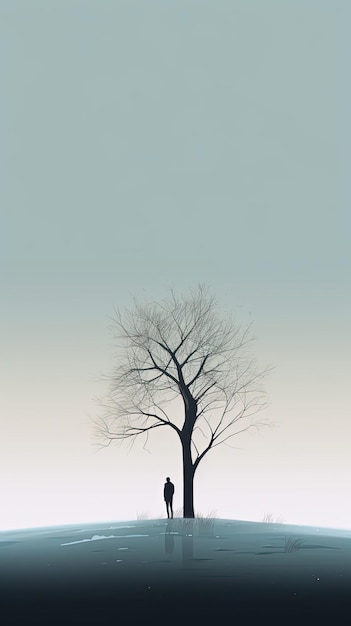 Одиночество в поле с одним деревом