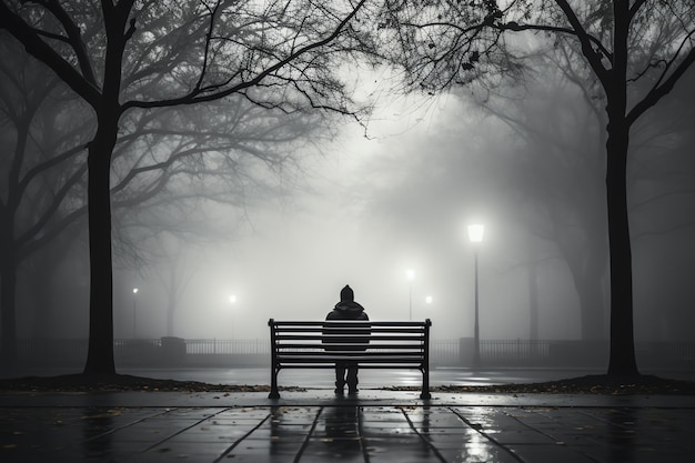 loneliness man AI generated image