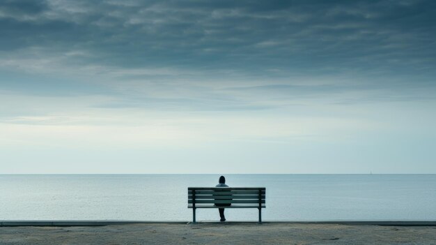 Photo lonely bench a minimalistic travel photography capturing bereavement