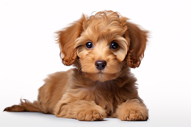 Lonely canine posed against a pristine backdrop