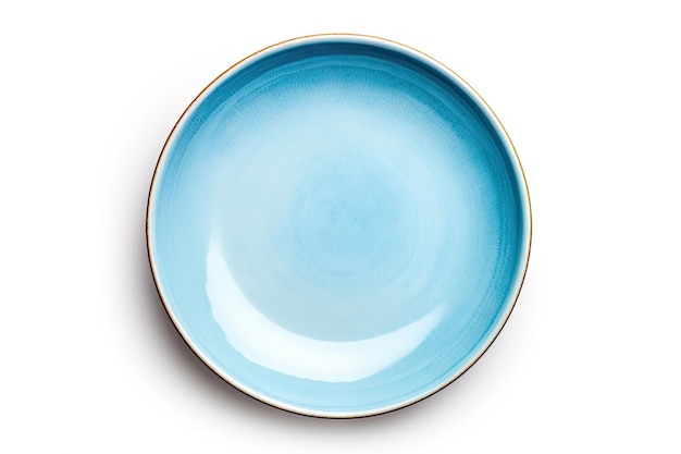 Lonely ceramic plate on white background