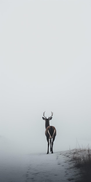 Lonely deer in the forest