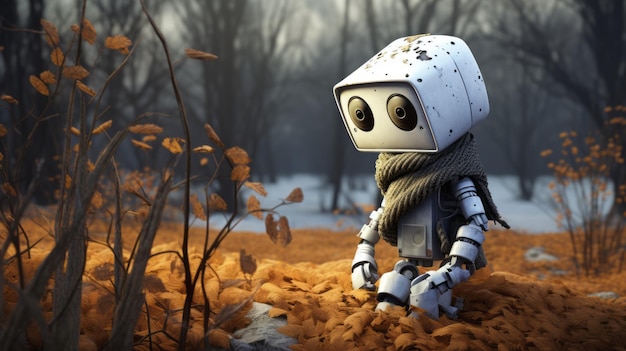 Lonely Entertainment Robot In The Woods A Charming Technological Design