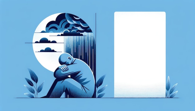 嵐のような感情の雲の下で 避難所を求める孤独な人物 ブルー・マンデー 最も憂鬱な日