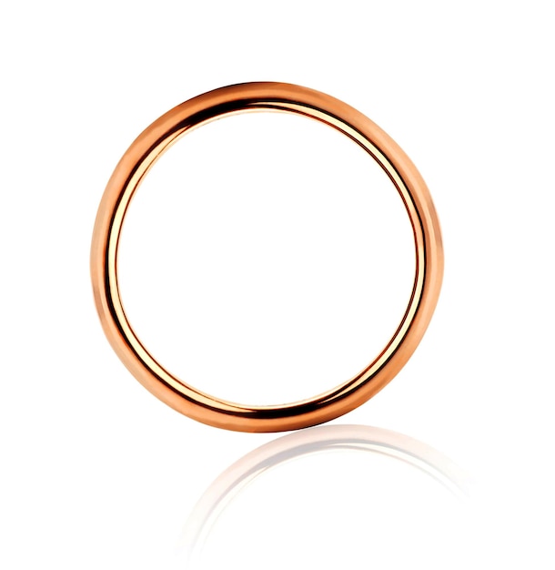 Lonely golden wedding ring isolated in the closeup