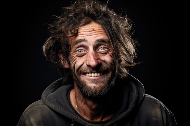 Premium AI Image | lonely homeless crazy expression