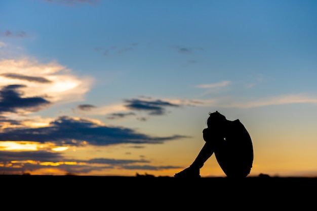 Photo lonely sad woman