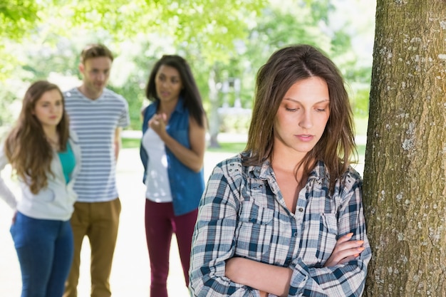 Lonely student being bullied by her peers