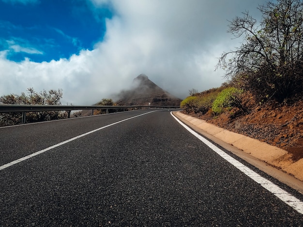 Long asphalt road