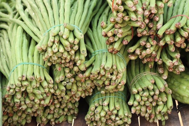 Long beans at market