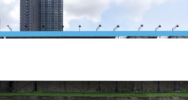 Long billboard blank frame white blank screen Rectangular blank white color billboard