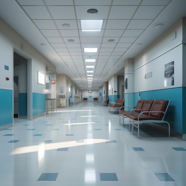 long corridor in a hospital