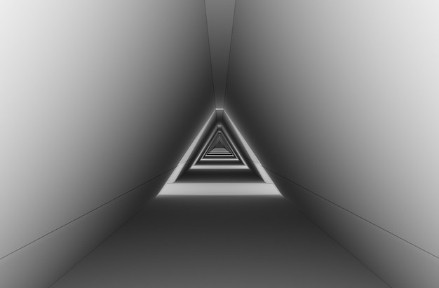 визуализация интерьера длинного коридора 3D иллюстрация