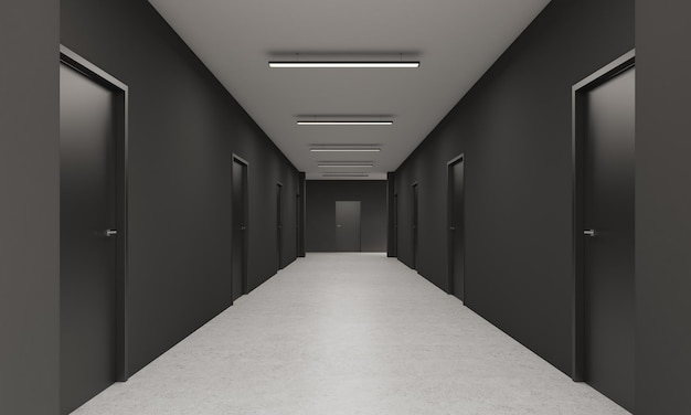 Photo long corridor in office