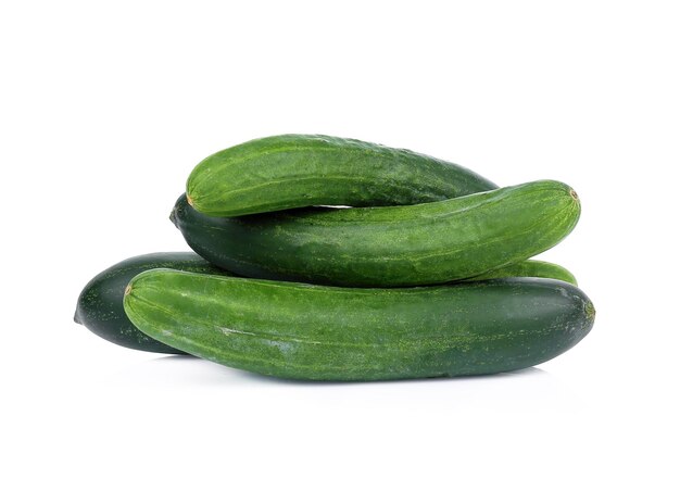 Long cucumber isolated on white