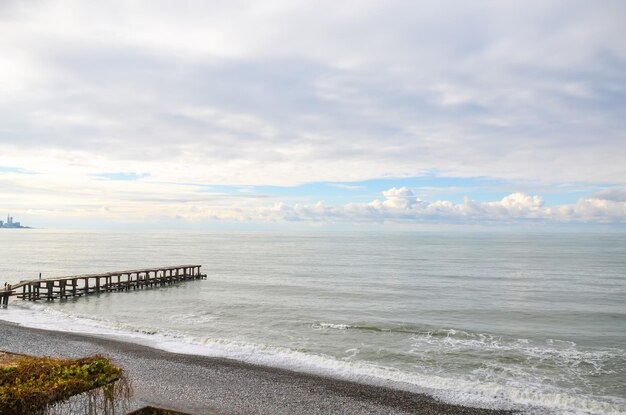 Long dock on the Black Sea in Batumi Georgia