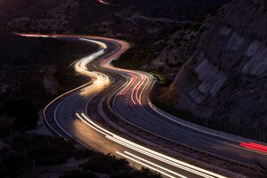 A long exposure of a7 highway in costa blanca just after the sunset alicante, spain