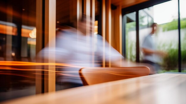 Long Exposure Blurred Shot of Business People at Work in the Office