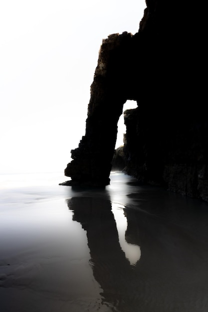 Playa de las Catedrales Galicia 의 절벽 의 긴 노출