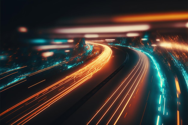 Long exposure light trails background