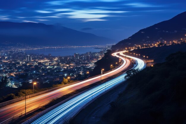 Ai で夜の高速道路の長時間露光写真を生成