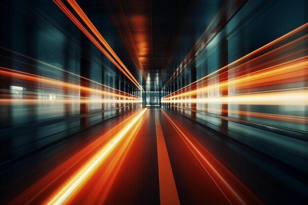 a long exposure photo of a subway station