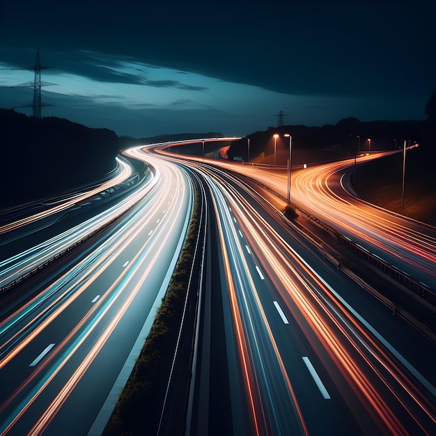 Long Exposure Skyline at Night ai