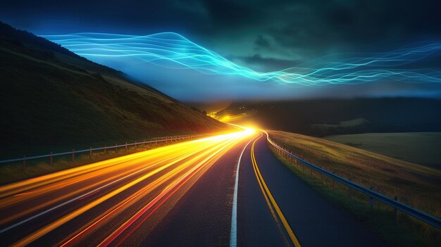 long exposure tail lights