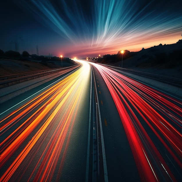 long exposure tail lights