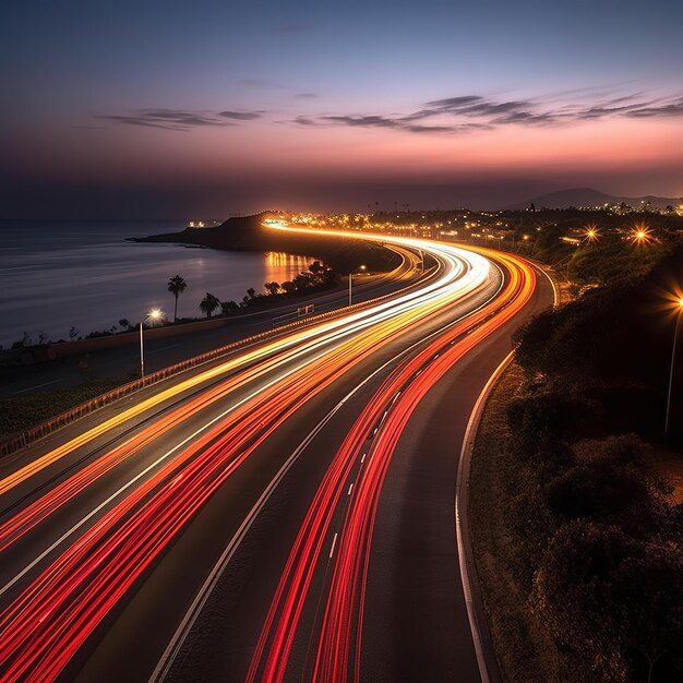 long exposure tail lights