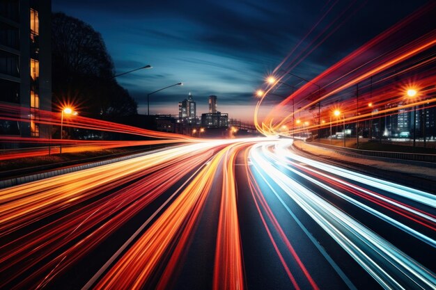 Photo long exposure traffic trails