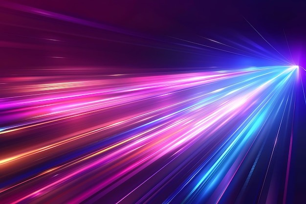a long exposure of a train with the lights on