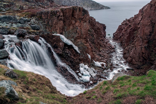 Long exposure view of the waterfall