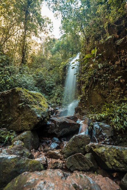 Long exposure at the Waterfall of the Cerro Azul Meambar National Park (Panacam) on Lake Yojoa. Honduras