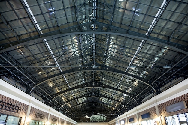 Long glass dome at night