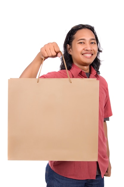 Long Hair Man With Paper Bag