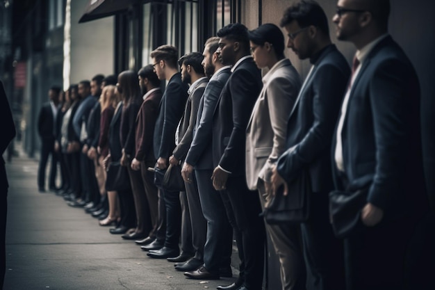 A long job interview queue