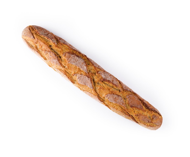 Long loaf isolated on white background