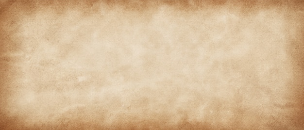 Long panoramic  vintage retro antique paper background. Light yellow-brown old paper texture.