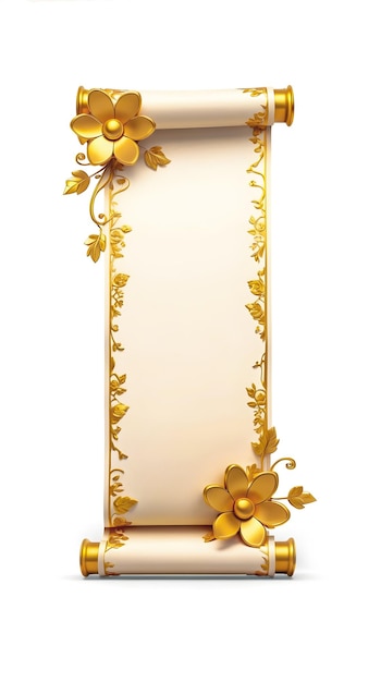 Photo a long scroll adorned with golden floral