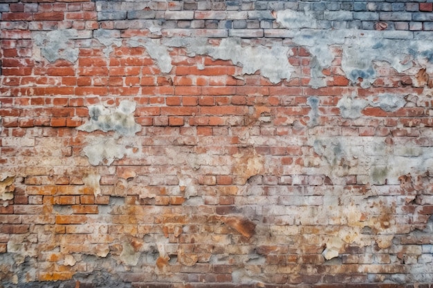 Long shot of a grungy urban brick wall