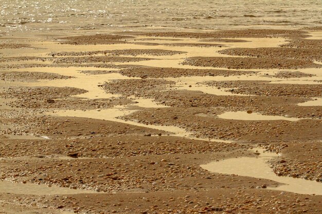 long shot of a spanish beach at low tide