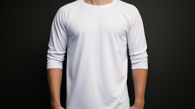 long sleeve t shirt white template