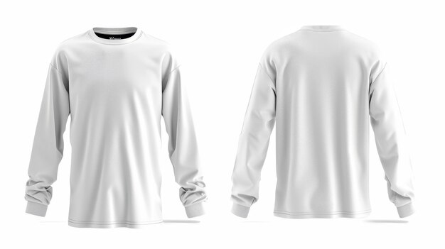 Photo long sleeve tshirt mockup template blank long sleeved tshirt mockup template an isolated white tshirt mockup